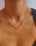 Red string kabbalah necklace with silver beads — Koï Design handmade necklace, photo 3