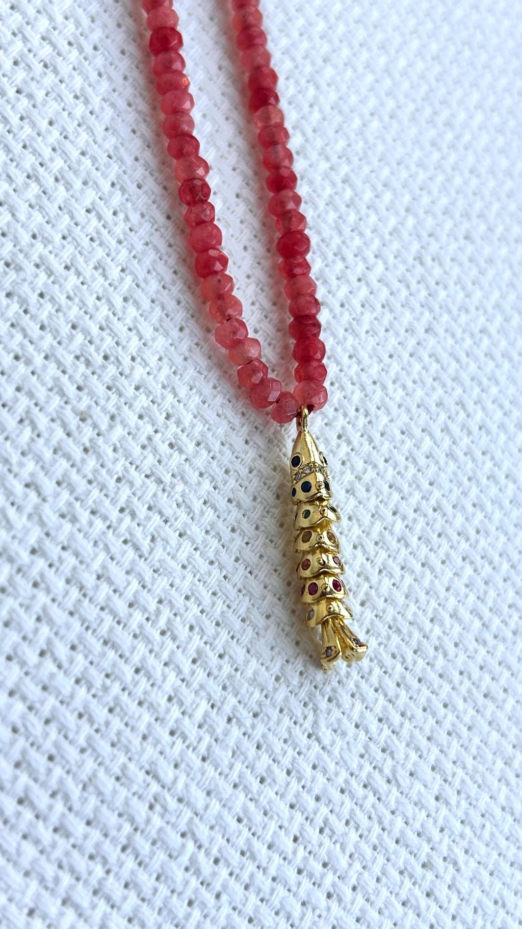 Moveable koi with quartz beads, gold-plated — Koï Design handmade necklace, photo 8