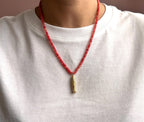 Moveable koi with quartz beads, gold-plated — Koï Design handmade necklace, photo 2