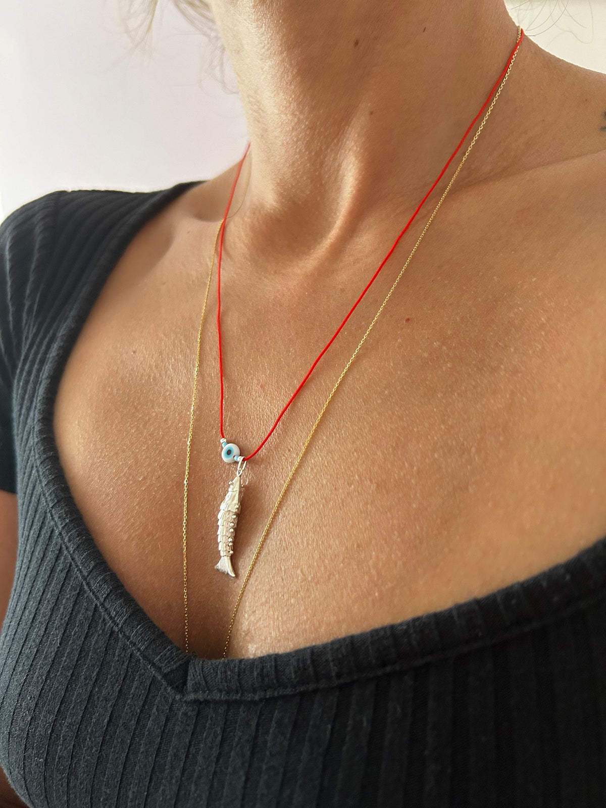 925 Sterling Silver Fish Necklace — the piece Sarah reviewed on Etsy